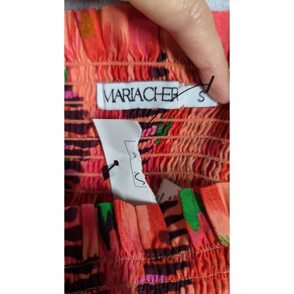 Maria Cher Women Dress Small NWT Smocked Bodice Strapless Asymmetrical Midi - Picture 7 of 9